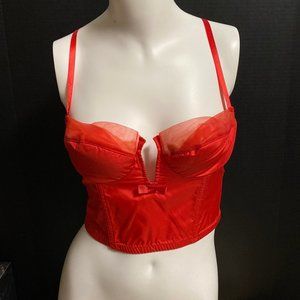 Vintage Red Satin Bustier